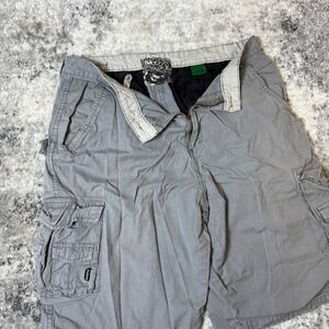 Billabong Mens Gray Cotton Cargo Shorts Size 34 Skate Surf Utility Pockets